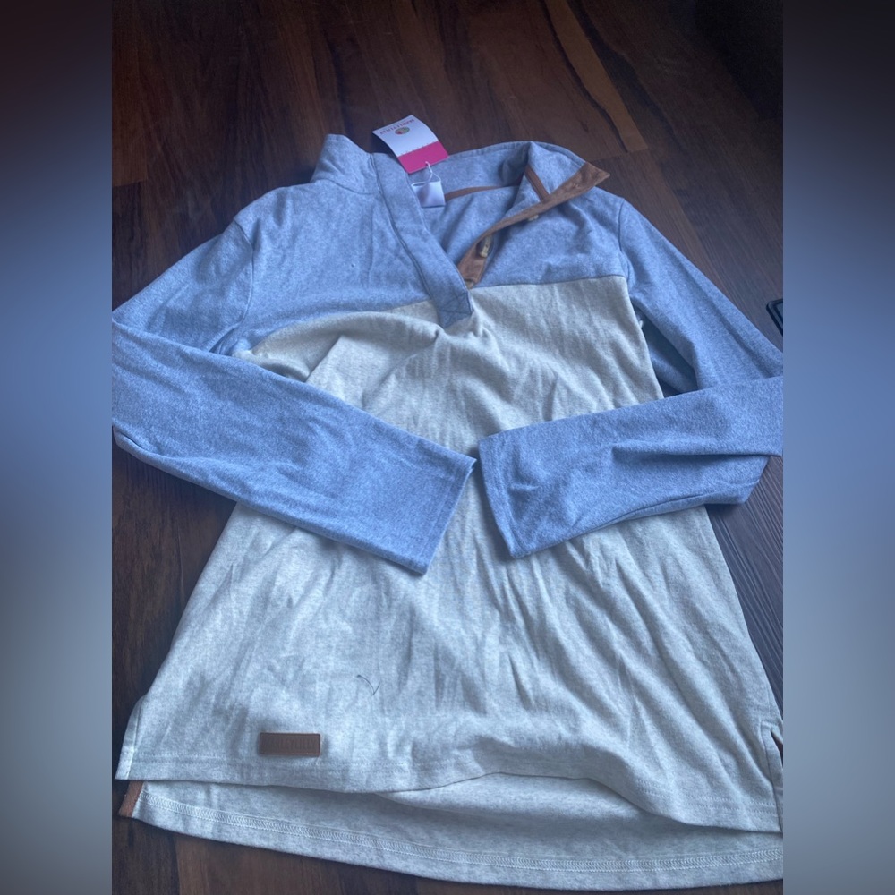 Quarter button pullover. BRAND NEW